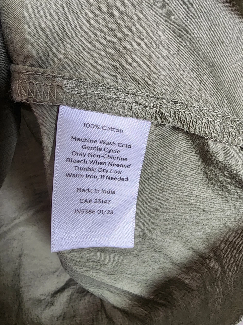 Talbots Olive Green Eyelet Sleeve Cotton Blouse